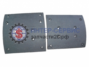 Накладка тормозная задняя  220 мм  (комплект верх +низ) DZ9112340063 + DZ9112340062 SHAANXI